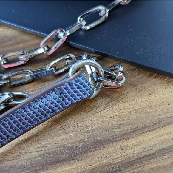 Anne Klein Women's Slate Lizard-Embossed Mini Convertible Satchel - Picture 12 of 14